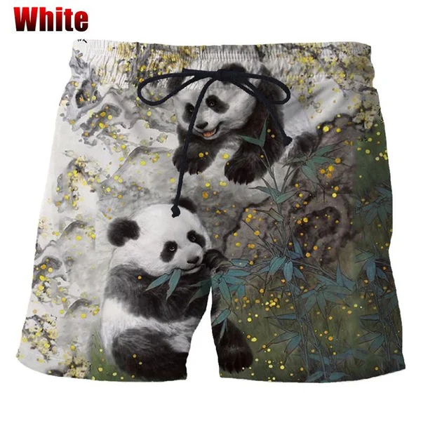

New Fashion Men's 3D Cute Panda Print Shorts Hip Hop Streetwear Animal Casual Personality Style Beach Shorts