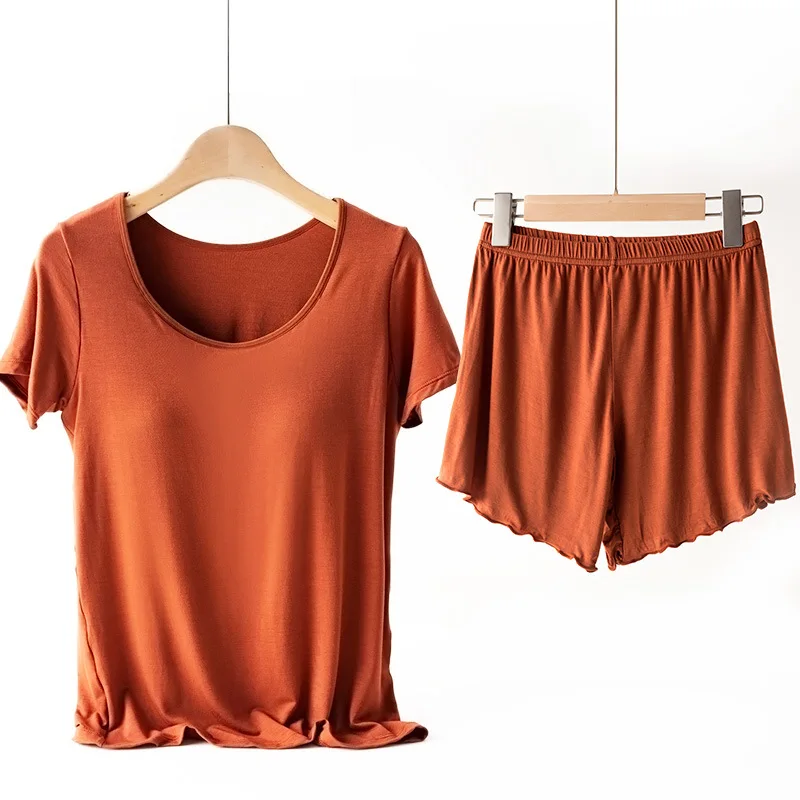 Summer Plus Size Short Sleeve T-shirt with Pants Pregnancy Maternity Clothes Set Loose Ladies Top with Chest Pad Yoga Sports Out