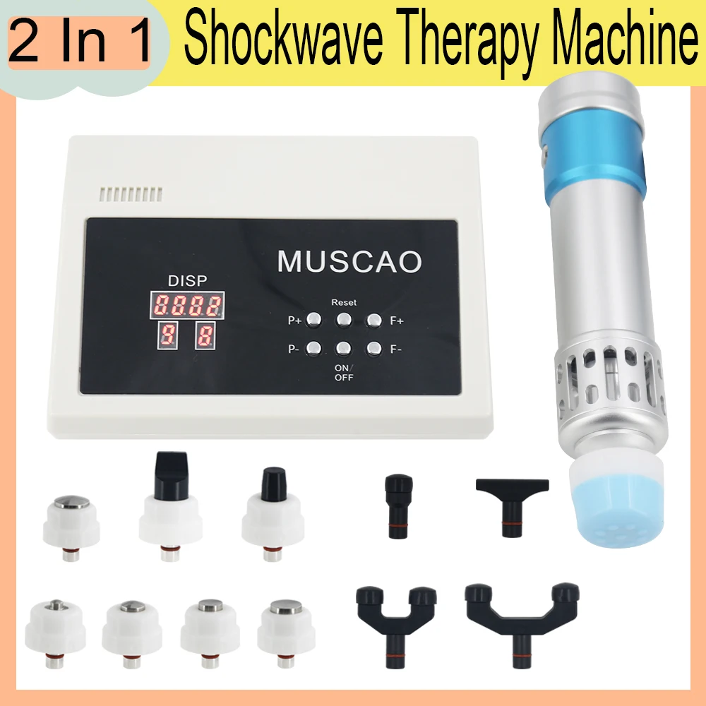 

New Professional Shock Wave Chiropractic Gun 2 In 1 Massager Shockwave Therapy Machine Tibial Stress Syndrome Pain Relief Device