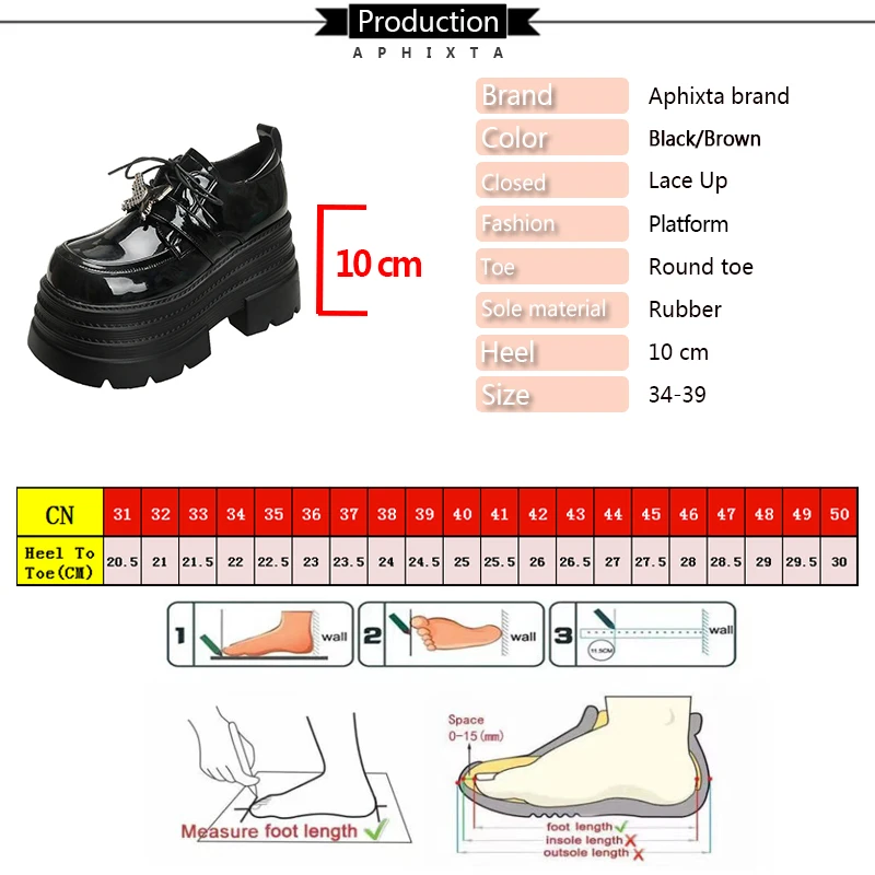 Aphixta 10cm Super High Women Autumn Boots Butterfly Lace Up Fashion Women Shoes Thick Botton Sole Boot Patent Leather Footwear