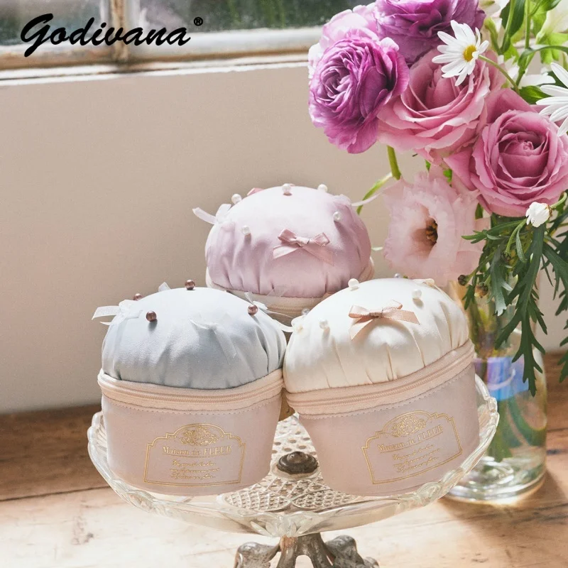 

Lettered Make-up Bag Sweet Girls Portable Zipper Handbag Napkin Storage Bag Student Pencil Case Stationery Case for Women