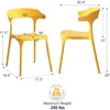 Modern Stackable Dining Chair Set, No Assembly, Plastic Chair, Patio Chair, Suitable for Indoor and Outdoor Cafes and Restaurant 3