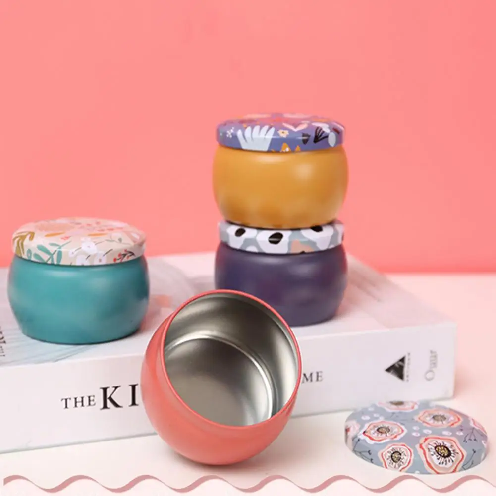 

Round Storage Jar Stylish Round Tinplate Container for Hairpins Earrings Rings Candies Tea Versatile Mini Storage Box