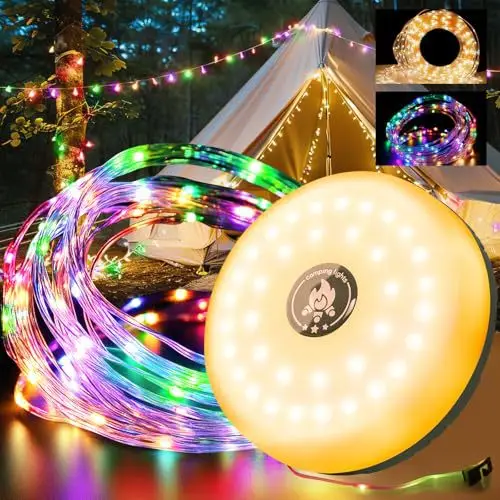 Outdoor camping tape measure light portable extendable LED light string camping tent atmosphere light canopy decor