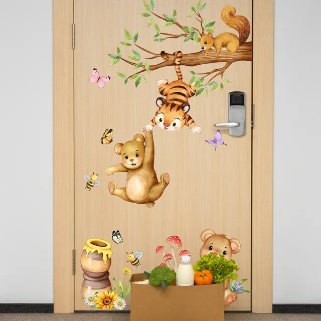 Lion Wall Stickers for Kids Rooms Cartoon Large Animal Wall Stickers