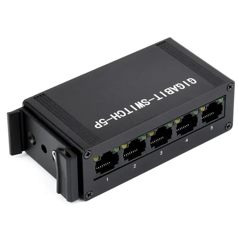 최고 등급 산업용 5P IEEE 802.3X 규격 기가비트 이더넷 스위치, 풀 듀플렉스 10/100/1000M 연결, DIN 레일 마운트 U