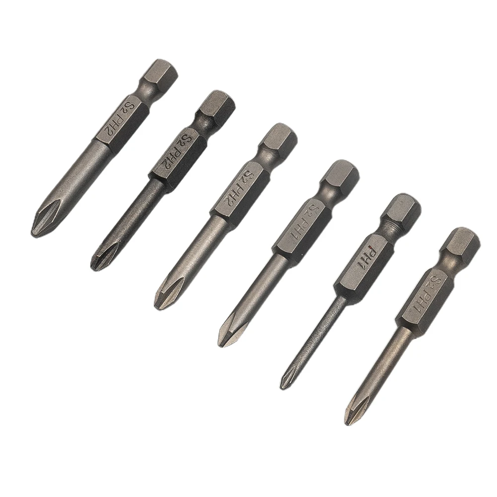 

6Pcs 1/4inch Shank PH1-3 Steel Magnetic Hex Alloy Steel Cross Head Screwdriver Bit For Repairing Household Appliances