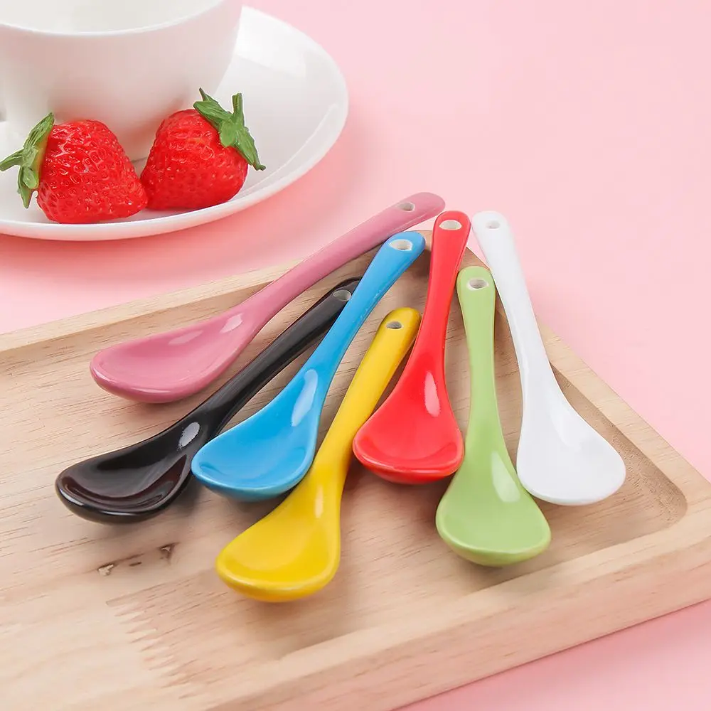 

Flatware Large/Small Ice Cream Tea Dessert Coffee Spoon Procelain Pure White Bone Ceramic