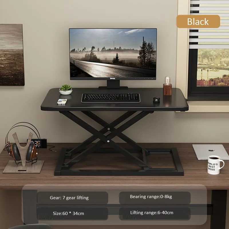 Standing office desk, adjustable work table, computer desk, elevated desktop, laptop household folding stand