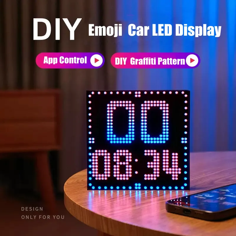 

LED Matrix Pixel Panel ,USB 5V Flexible Addressable RGB Pattern Graffiti Scrolling Text Animation Display Car Shop,Bluetooth APP