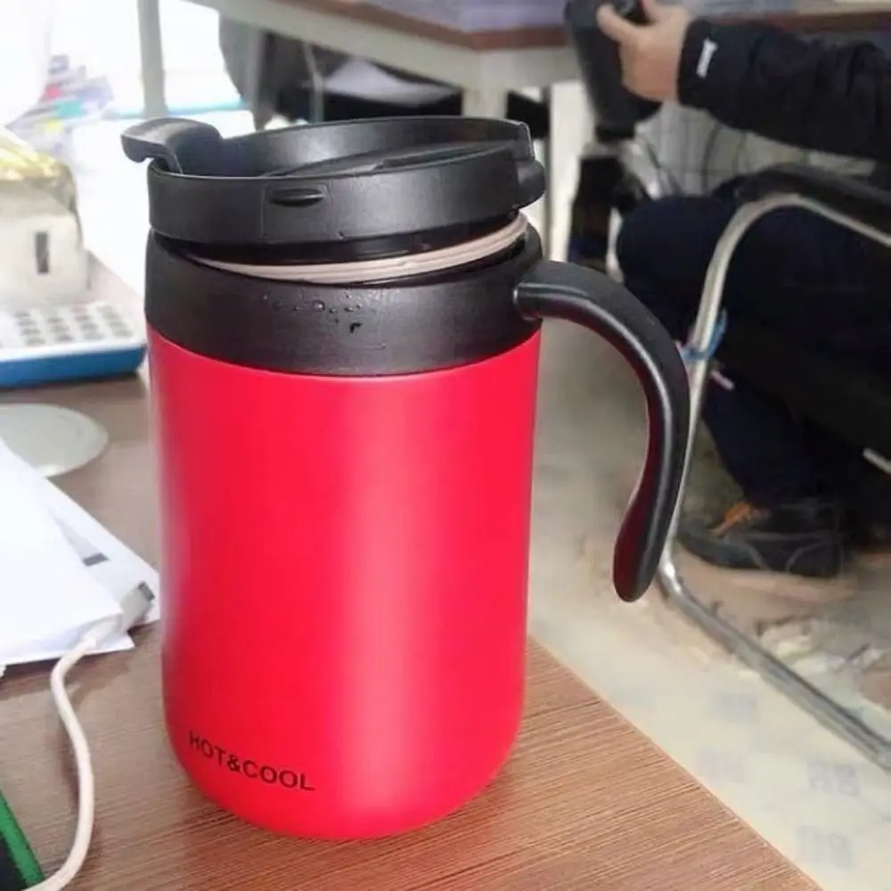 Double-Walled Insulated Coffee Mug Stainless Steel 500ML Thermal Coffee Mug with Handle Portable Vacuum Thermal Cup Portable Use