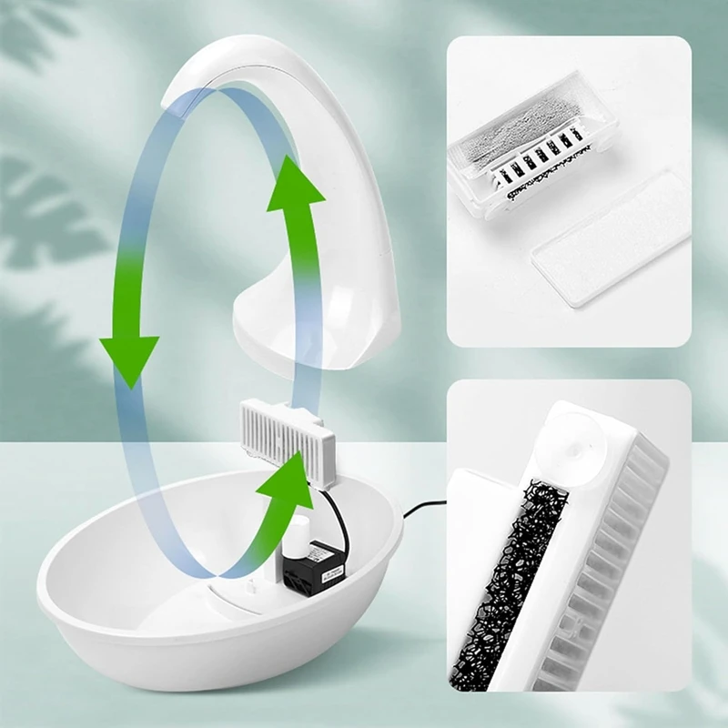 8 Pack T-Shaped Suction Cup Filters For Mini Vortex & Swan Cat Water Fountains