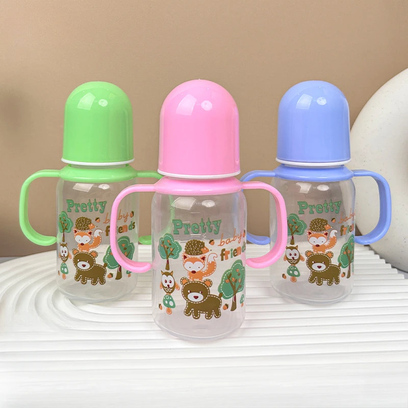 125ML Baby Bottle with Handle PP Material Newborn Bottles Milk Bottle Baby Feeding Bottles Toddler Infant Feeding Supplies
