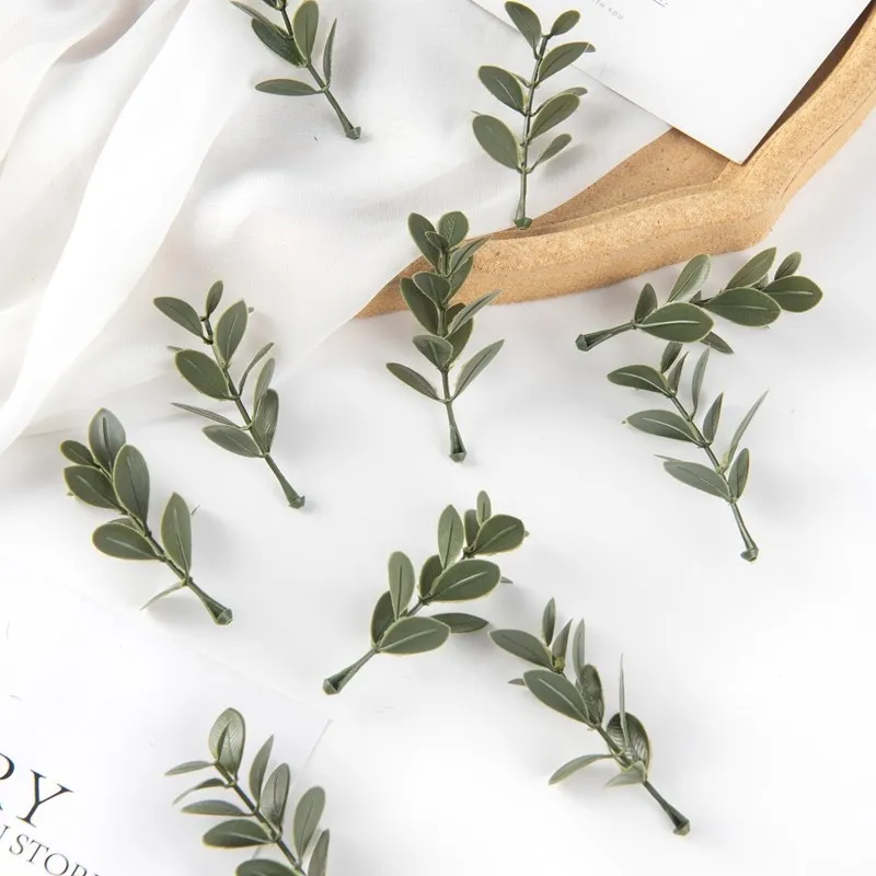 Description Picture 4 of item50Pcs Artificial Plant Leaves Christmas Party Home Wedding Background Wall Decoration Accessories Diy Cake Candy Box Scrapbook