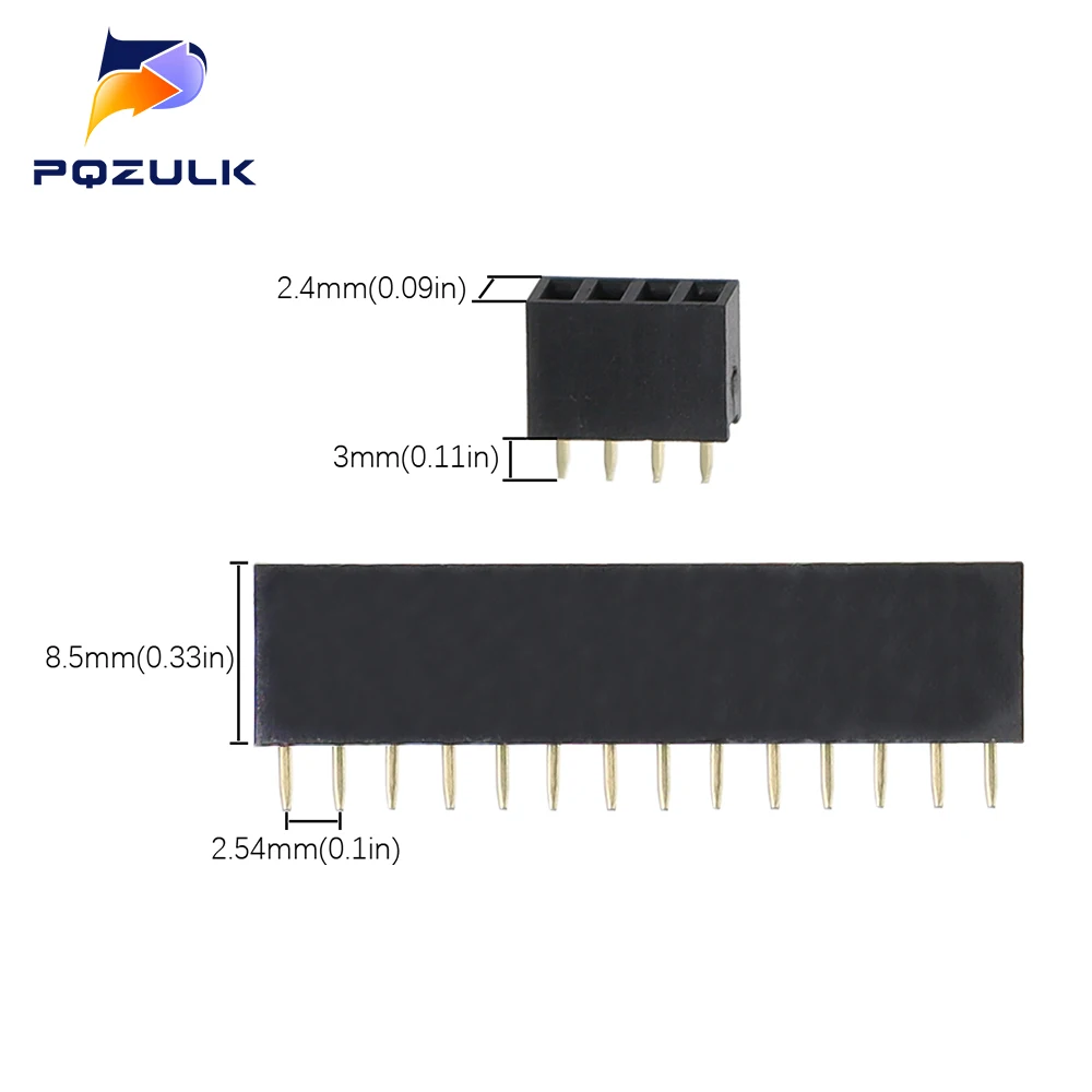 Pin Header 100PCS Single Row Female 2.54MM Spacing 2P-15P 40P