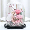 Diameter=25 Different Height Big Size Glass Dome Vase Log Antique Black Base Transparent Cover Friend Gift Wedding Decoration 3