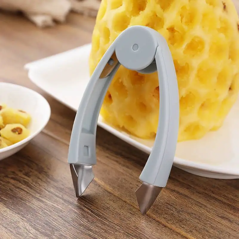 Description Picture 5 of item2/1pcs Pineapple Eye Remover Clips Strawberry Corer Slicer Huller Fruit Peeler Stainless Steel Cutter Household Kitchen Gadgets