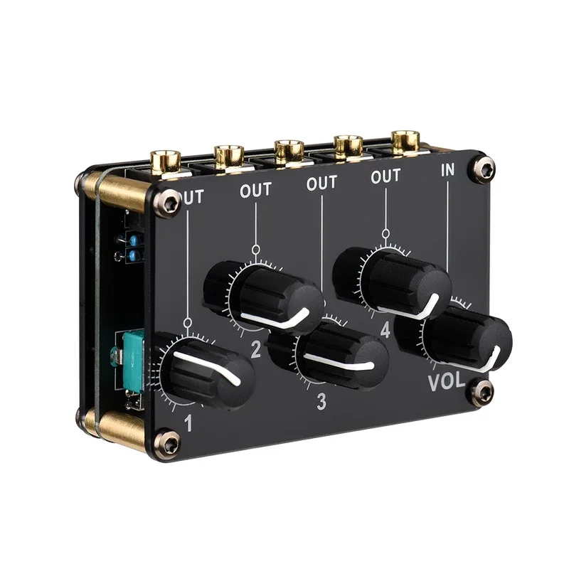 4-in-1-out Passive Mixer Module Mini Stereo 4-Channel Passive Mixer Audio 4 Audio Input to 1 Output Ultra Compact