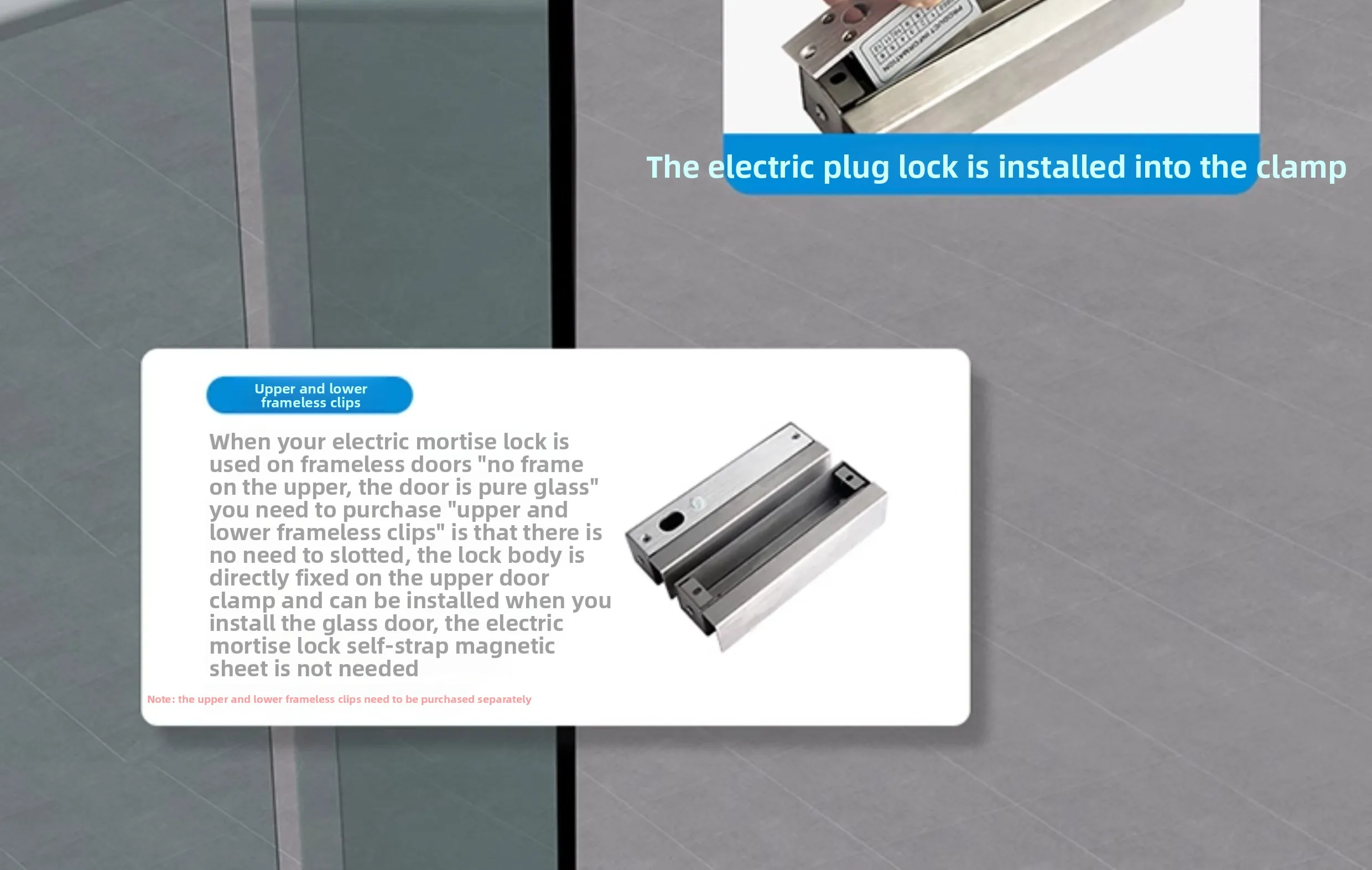 access control electric interlock concealed embedded electronic control lock gla