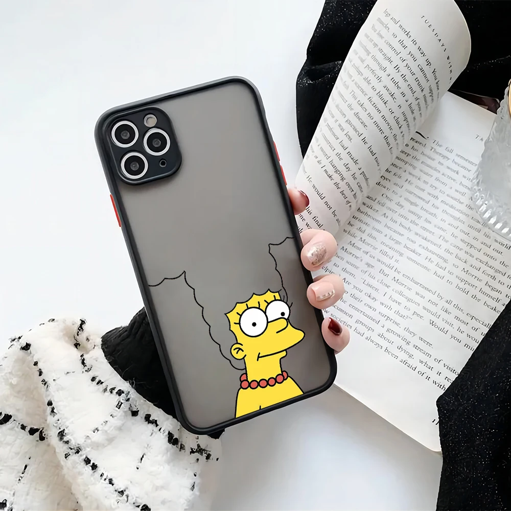 Cartoon Cute The s-Simpsons Matte Transparent Phone Case Cover