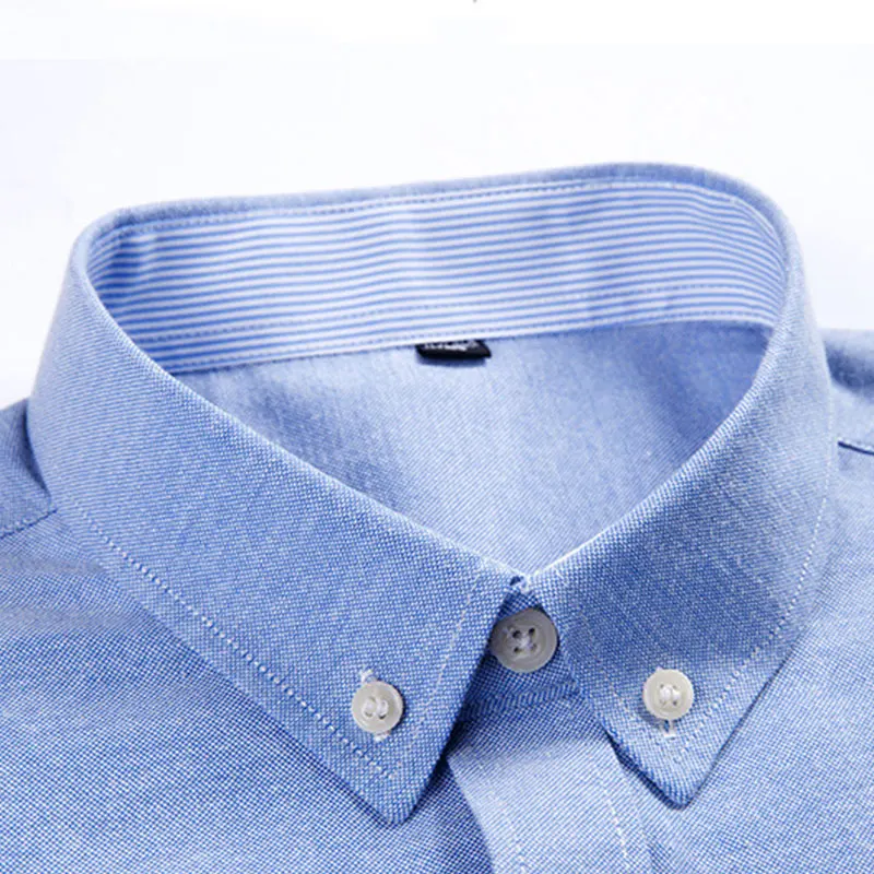 Cotton non-ironing men's Oxford woven long sleeve shirt anti-wrinkle easy to take care of business casual social slim-fit shirt