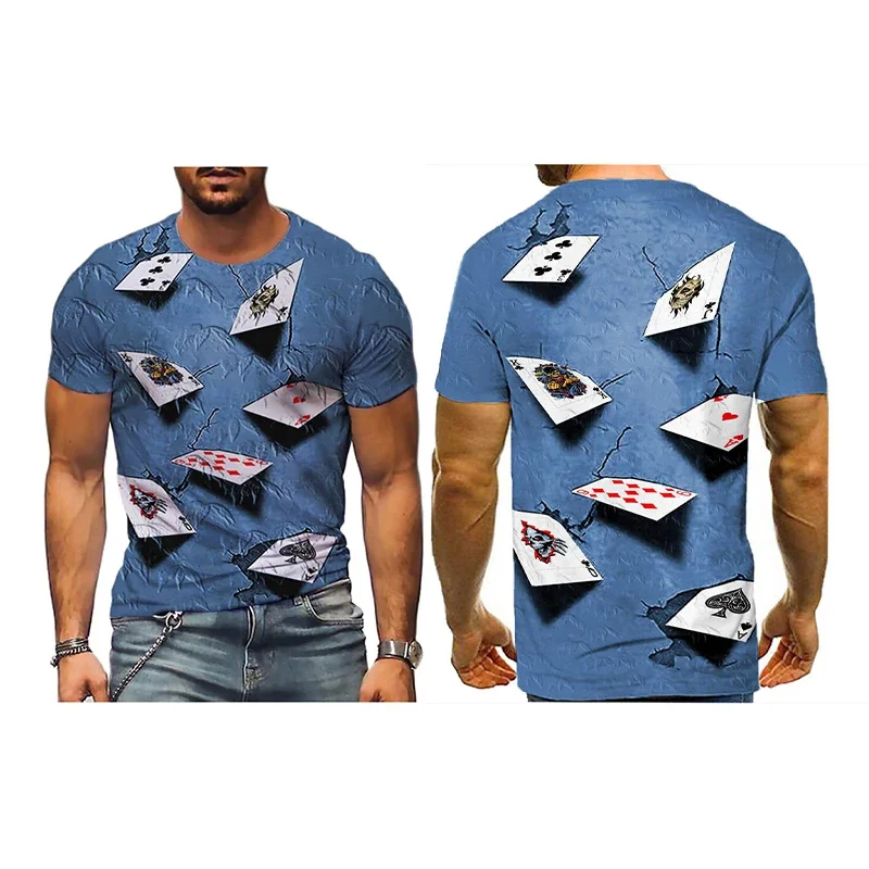 

Funny Poker Graphic T Shirts Fashion Summer T Shirt For Men Casual Streetwear Women Tshirt Oversized O-Neck Men's Clothing