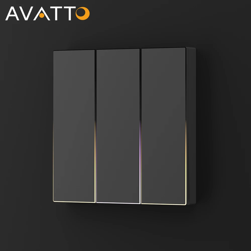 AVATTO Tuya WiFi/ZigBee 1/2/3/4Gang EU ปุ่มสวิทช์ Ambient Light, สมาร์ทสวิทช์ทํางานร่วมกับ Alexa Google Home Alice 1