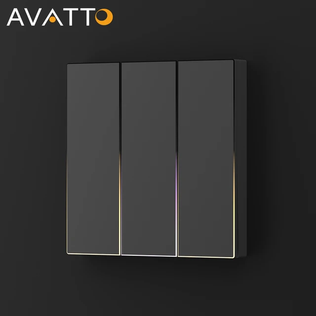 AVATTO Tuya WiFi/ZigBee 1/2/3/4Gang EU ปุ่มสวิทช์ Ambient Light, สมาร์ทสวิทช์ทํางานร่วมกับ Alexa Google Home Alice 1