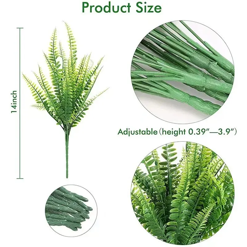 thumbnail image 1 of Plantas de helecho artificiales Liuwei verdes para decoración de porches y patios interiores y exteriores, 1 of 5