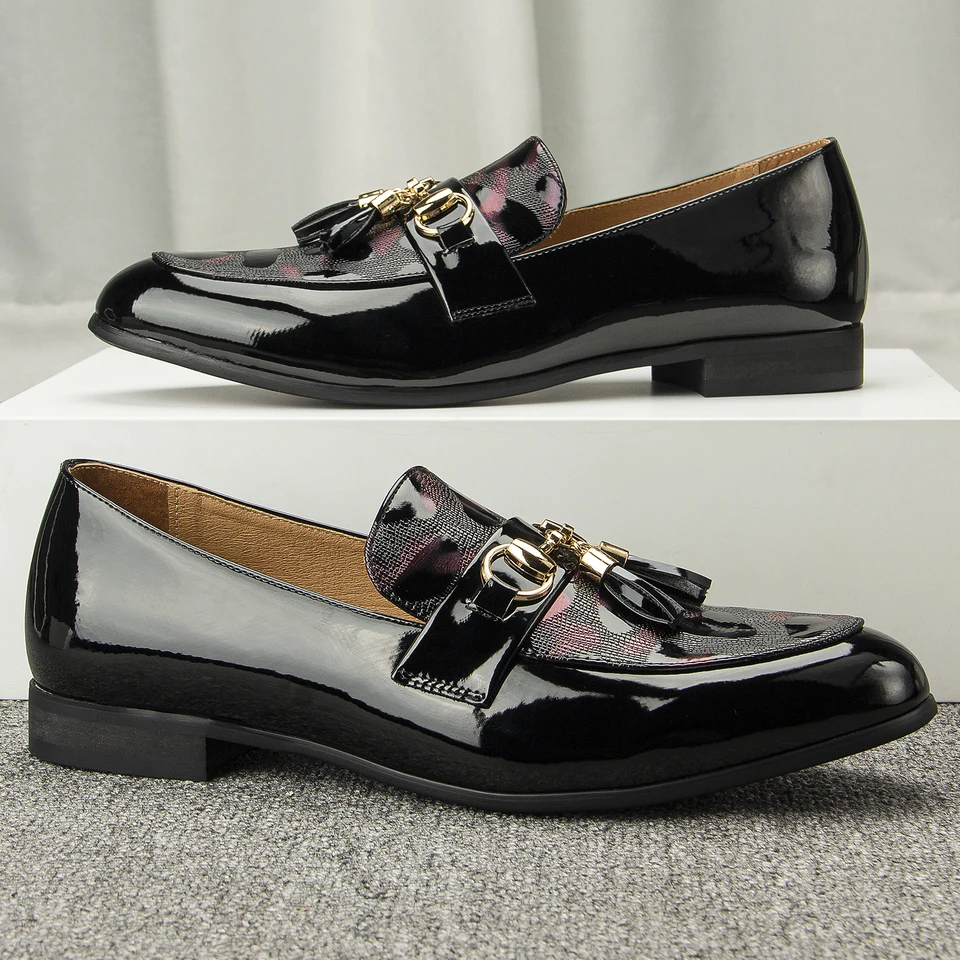Elegant Men's Leather Slip-On Dress Loafers