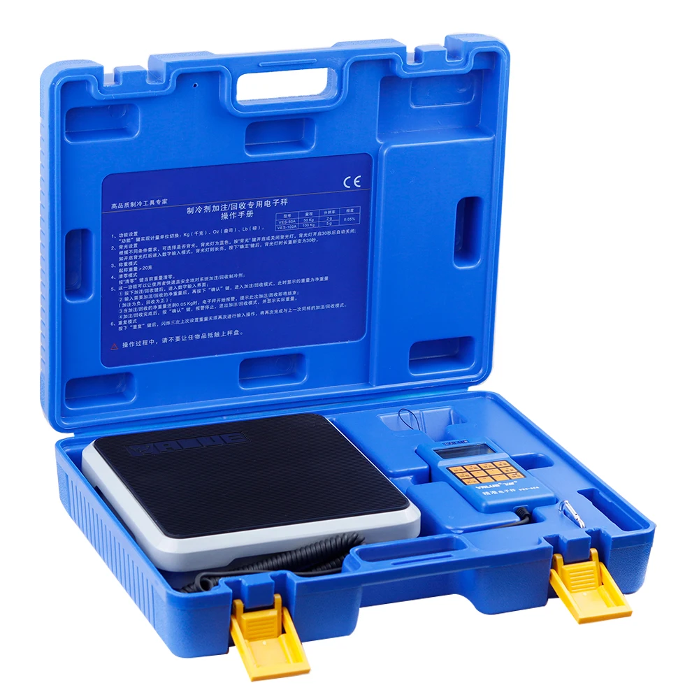 VES-50A/100B Manual Refrigerant Recovery Electronic Balance High-Precision Metal