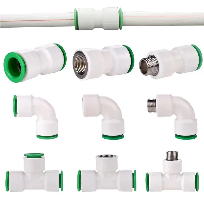 

PPR fittings pipe fittings joint 20mm 25mm 32mm variable diameter direct elbow three-way flexible joint Hot Melt Free Connector