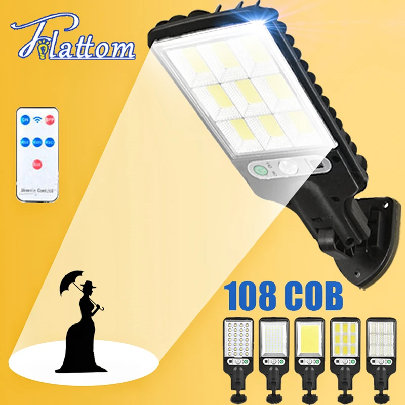 Smart Remote Solar Led Wall Lamps Outdoor Waterproof Motion Sensor