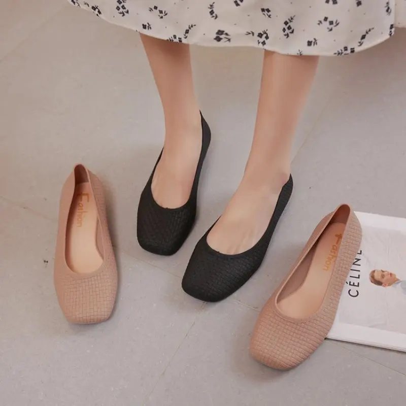 Square Toe Loafers Summ Flat Shoes Women Soft Bottom Vulcanized Woman Breathable Casual Shoes Spring and Autumn Zapatos De Mujer quicheshoes 2021 women ballet flats slip on flat shoes woman loafers soft flats foldable soft comfortable shoes zapatos mujer