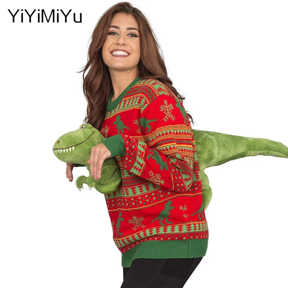 Hässlicher Weihnachts pullover 3d o Hals pullover Strick pullover