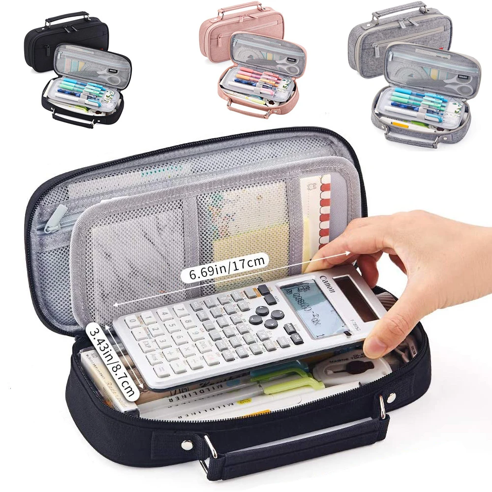 escolar de gran para niñas, niños y adolescentes, bolsa de lona para lápices, oficina, Universidad|Estuches escolares| AliExpress