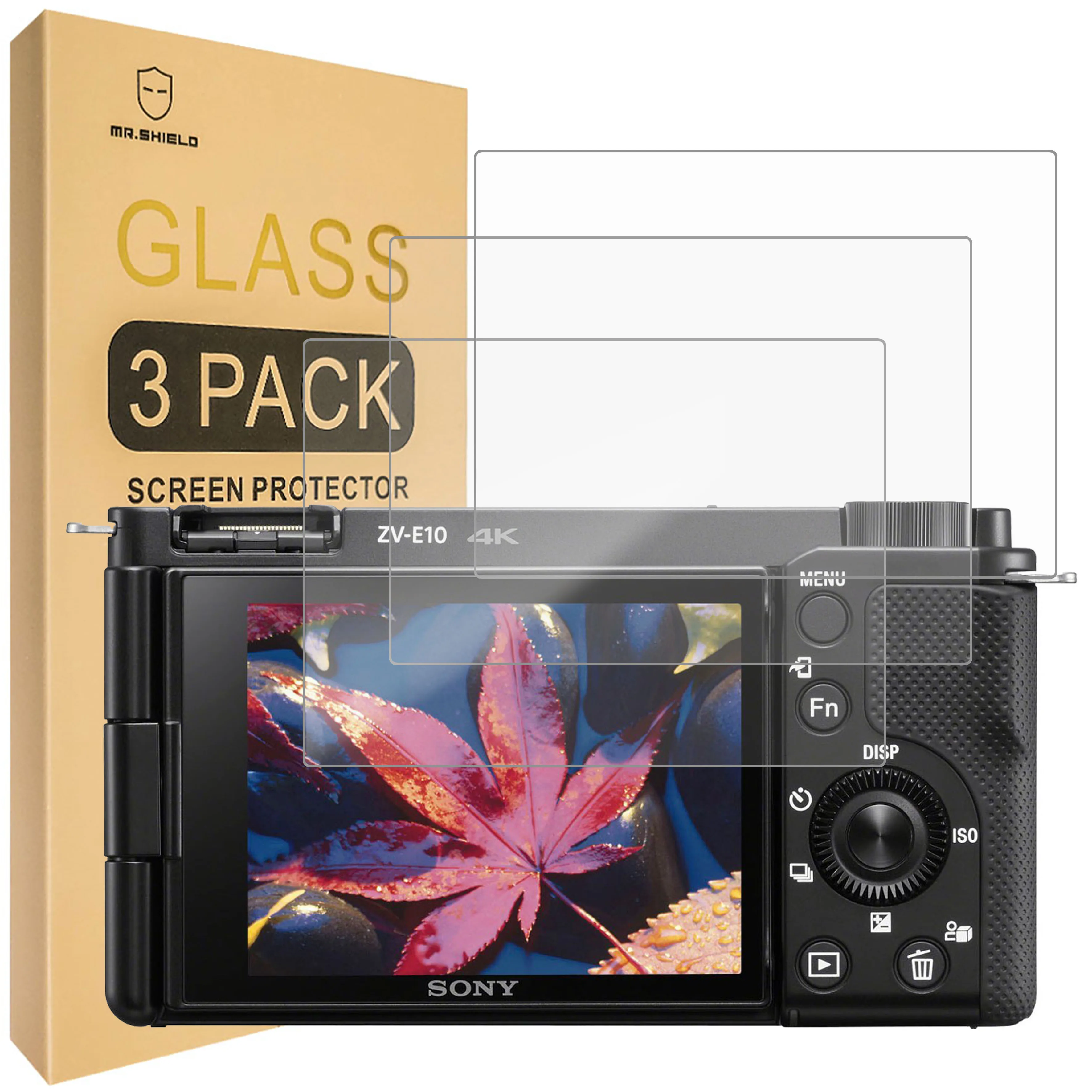 

Mr.Shield [3-Pack] Screen Protector For Sony Alpha ZV-E10L ZVE10L Camera [Tempered Glass] [Japan Glass with 9H Hardness]