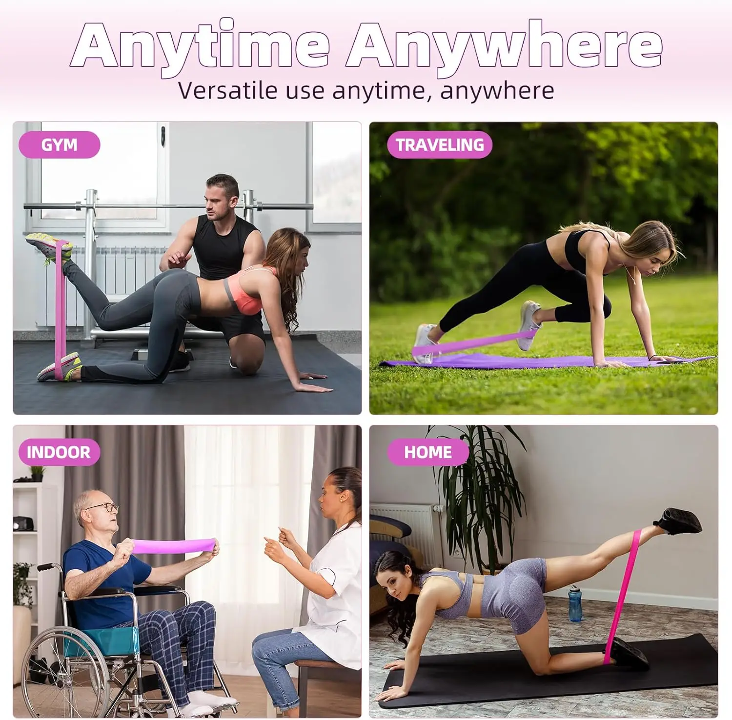Yoga Resistance Bands Hip Thrust Belt Portable Resistance Band Women's Squat Hips Tension Band Gym Yoga Equipment Tension Slim Legs Slim Hands Elastic Circle