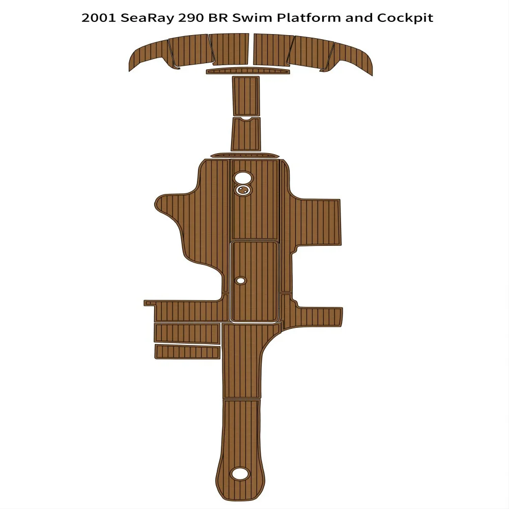 

2001 Sea Ray 290 BR Swim Platform Cockpit Pad Boat EVA Foam Teak Deck Floor Mat Backing Self Adhesive SeaDek Gatorstep Style
