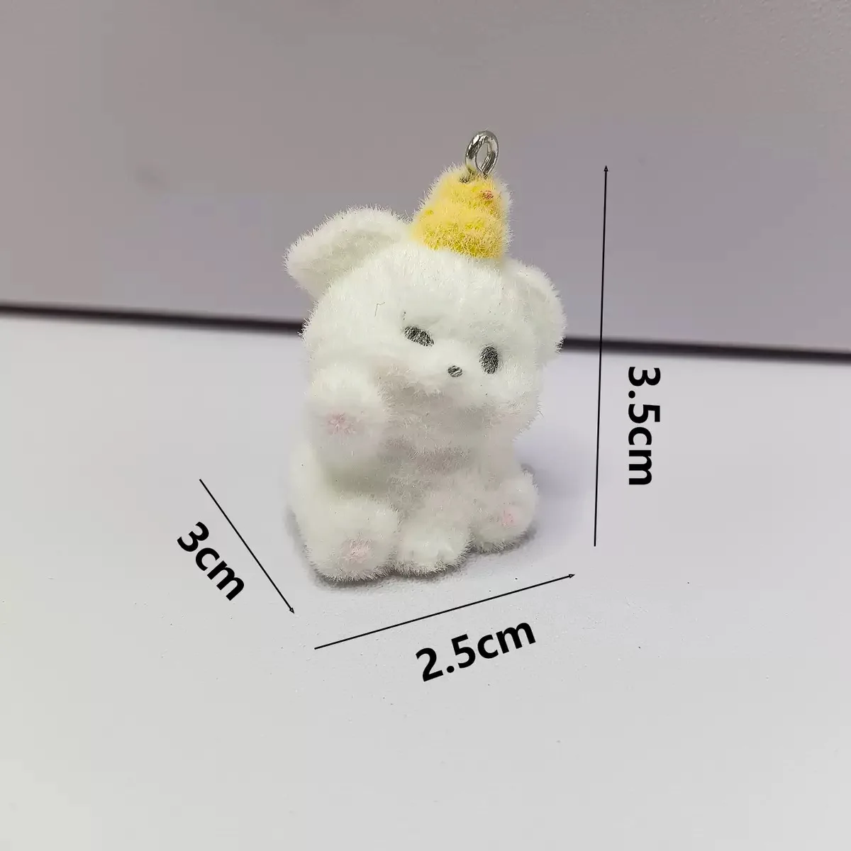 10pcs 3D Flocking 수지 매력 귀여운 바다 수달 치킨 토끼 동물 펜던트 키 체인 만들기 DIY 쥬얼리 선물