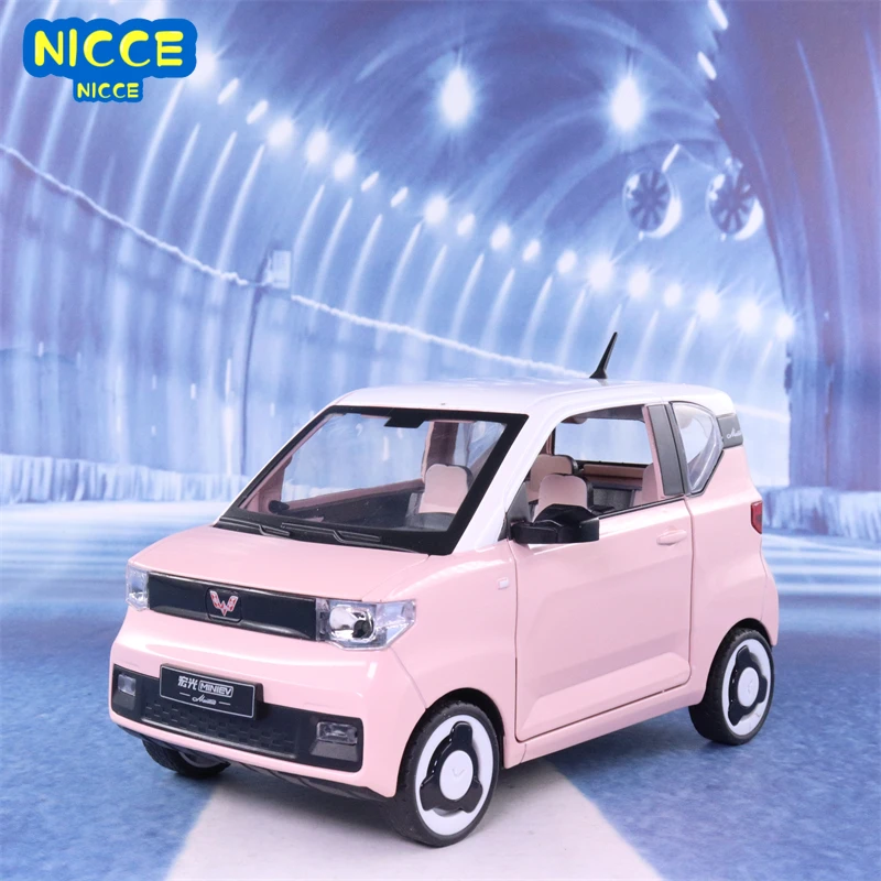 Nicce 1:18 Wuling Macarone Mini Car Alloy Car Model Diecast Metal Toy Car Model Collection Sound Light Girl Gift Toy F381 fast rc cars