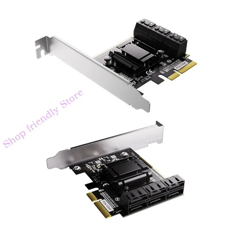 금속 보호 6 포트 SATA3.0 PCIE 카드 폭넓은 호환성 및 빠른 전송