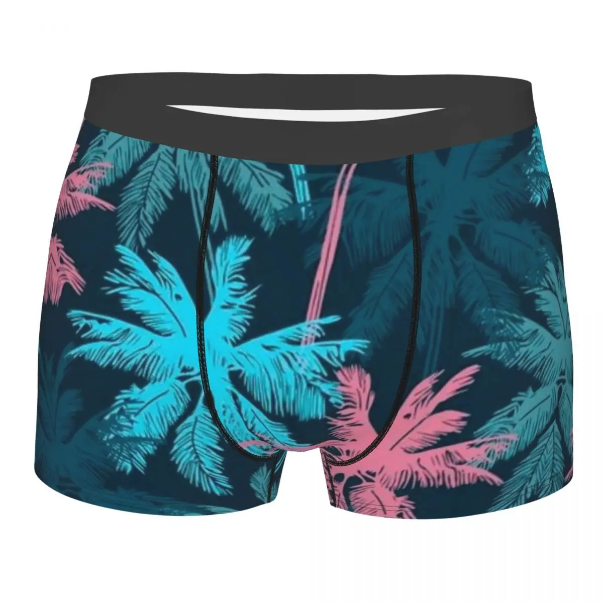 

Men Boxer Briefs Shorts Panties Tropical Palm Trees Pattern Breathable Underwear Male Printed Underpants
