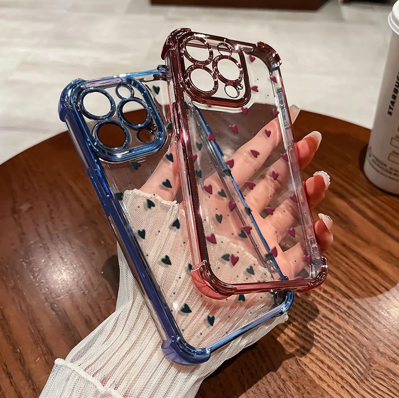 Plating Little Love Heart Phone Case Cover