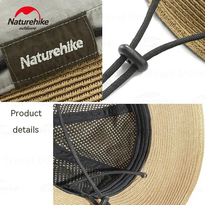 Naturehike Waterproof Straw Hat Sun Protection Cap for Outdoor Camping Hiking Jungle Fishing Sunscreen UPF 50 Unisex Women Men