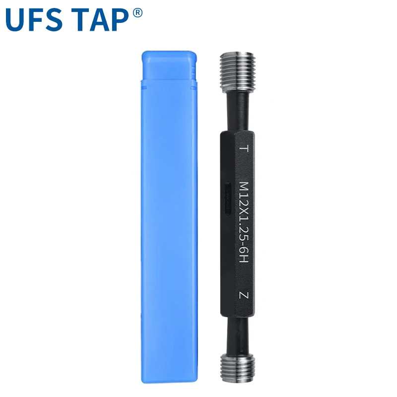 UFS 1PCS 6H 스틸 미터법 나사 미세 나사산 M1-M12X0.2/0.25/0.3/0.35/0.4/0.5/0.75/1/1.25/1.5 나사 플러그 게이지 전체 측정 도구