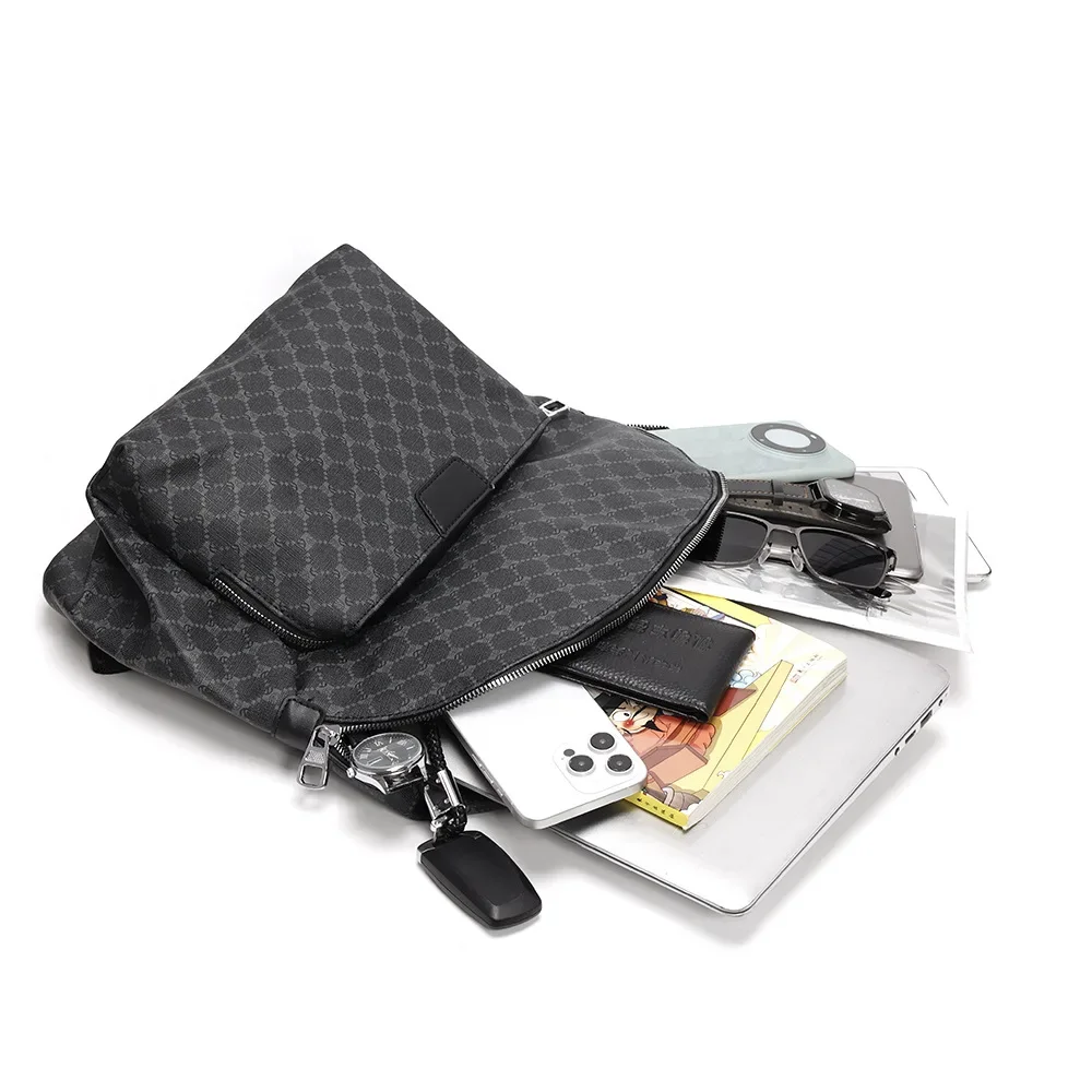 Fashionable New Men's Backpack Trendy Brand Large Capacity Male Bag Lightweight Business Laptop Plaid Backpack 6