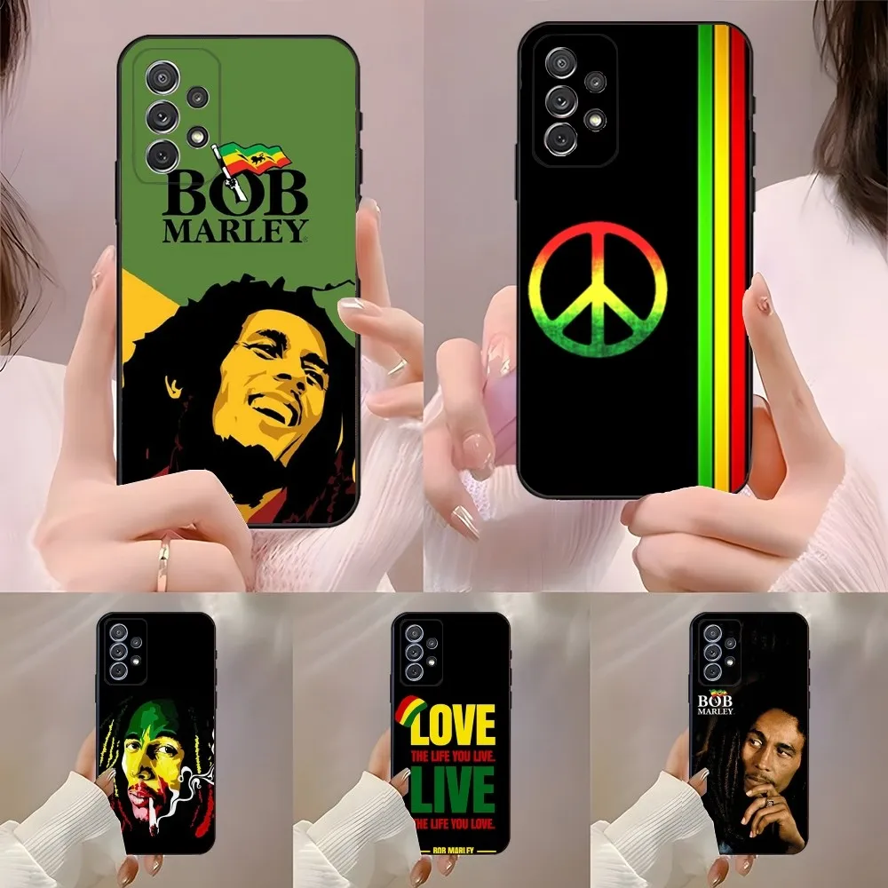 Custodia Per Telefono Bob Marley Weed Per Samsunga 91,80,73,72,71,70,53,52,51,42,41,40,32,31,30,22, 13 S 4G 5G Custodia Morbida Nera