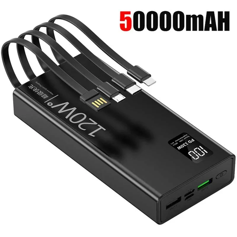 ตัวเลือกสินค้า พาวเวอร์แบงค์ 4-ใน-1 ความจุ 500000mAh ชาร์จเร็ว 120W พกพาสะดวก
