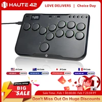 Haute42 Arcade Joystick Mini Hitbox Leverless Arcade Controller For PC/PS4/PS5/Switch Leverless Arcade Stick Hitbox Fighting